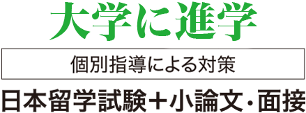 大学進学＜個別指導による対策＞日本留学試験+小論文・面接